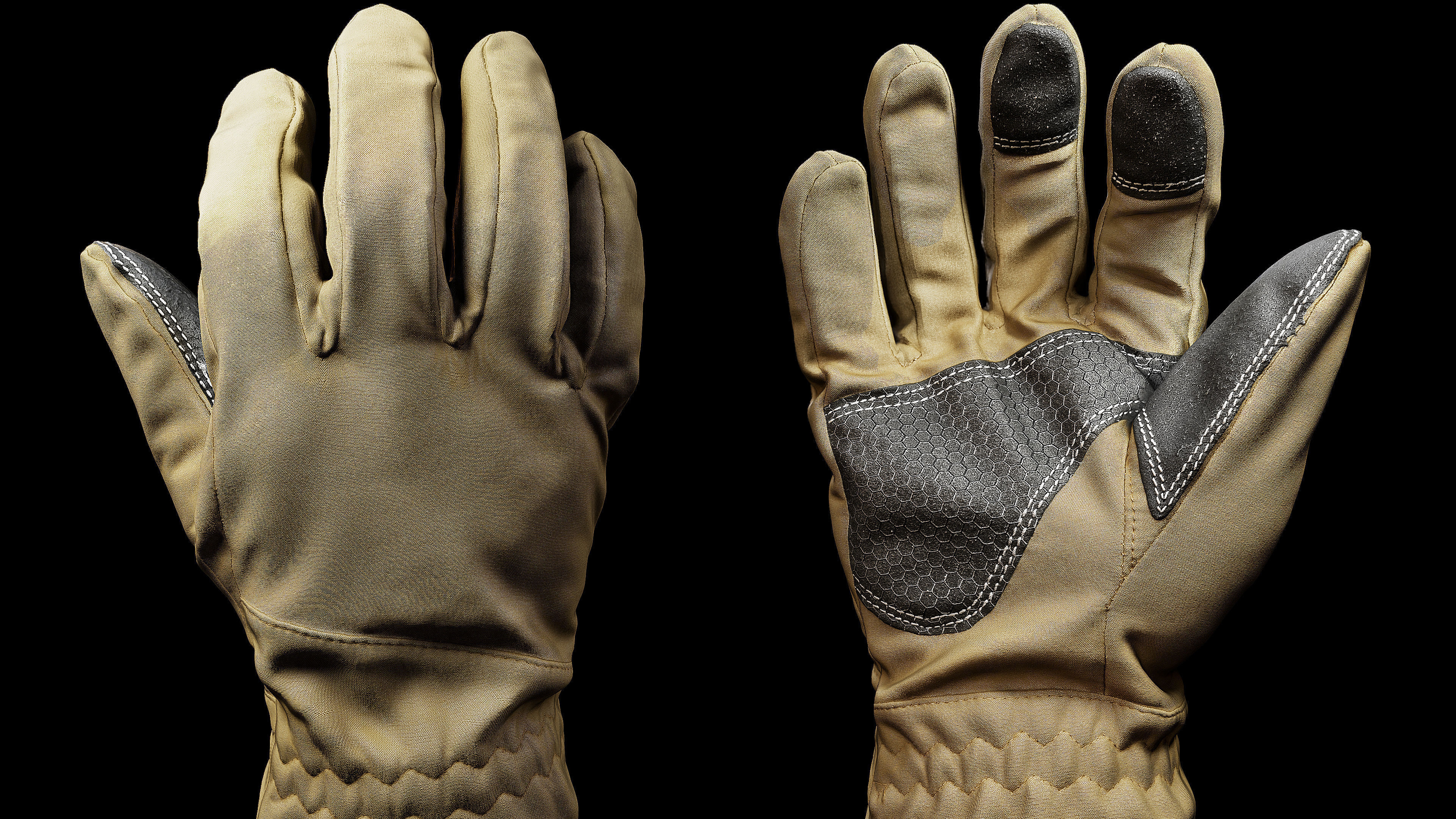 Winter Gloves 006 Low-poly 3D model_4