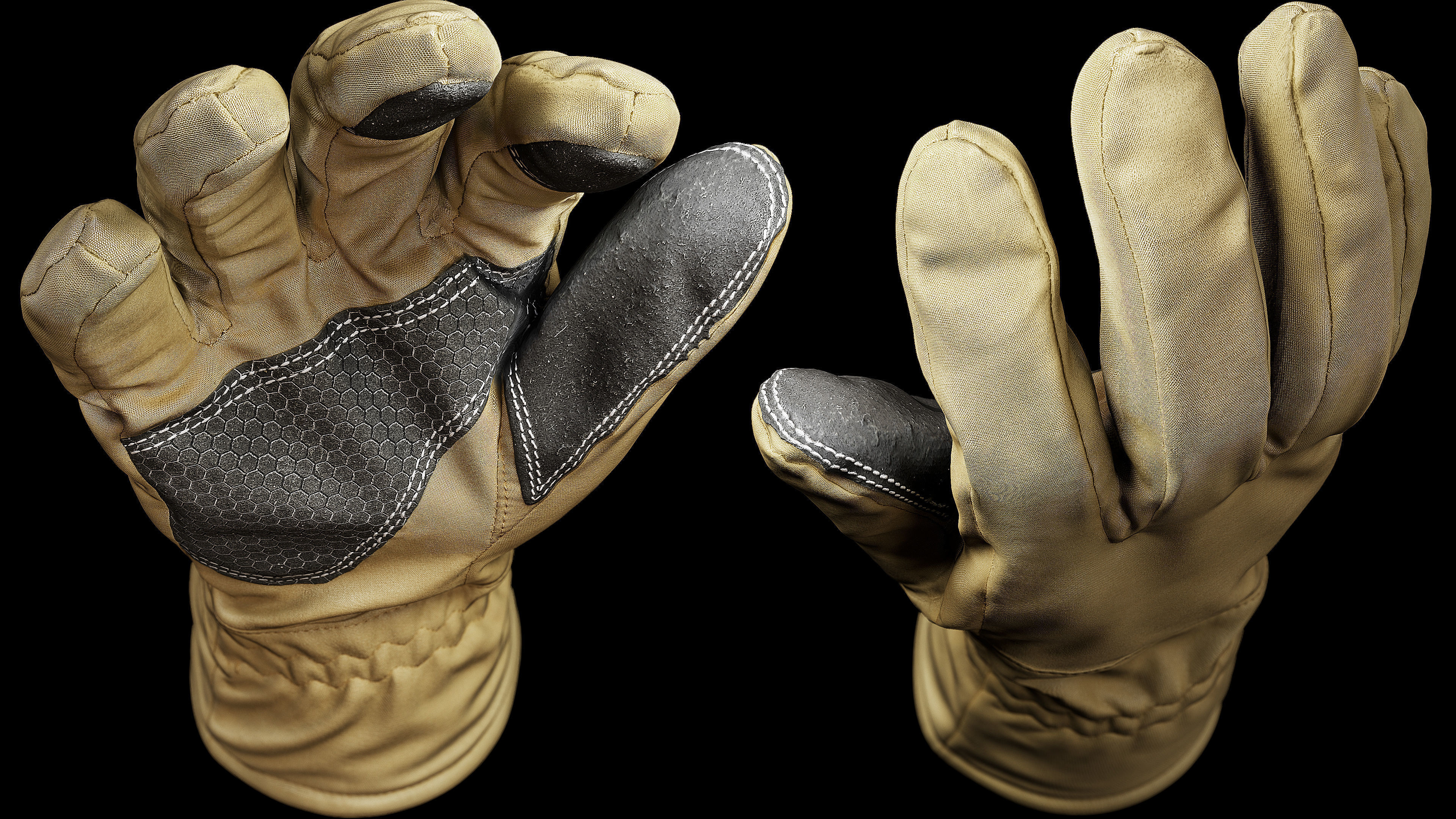 Winter Gloves 006 Low-poly 3D model_7