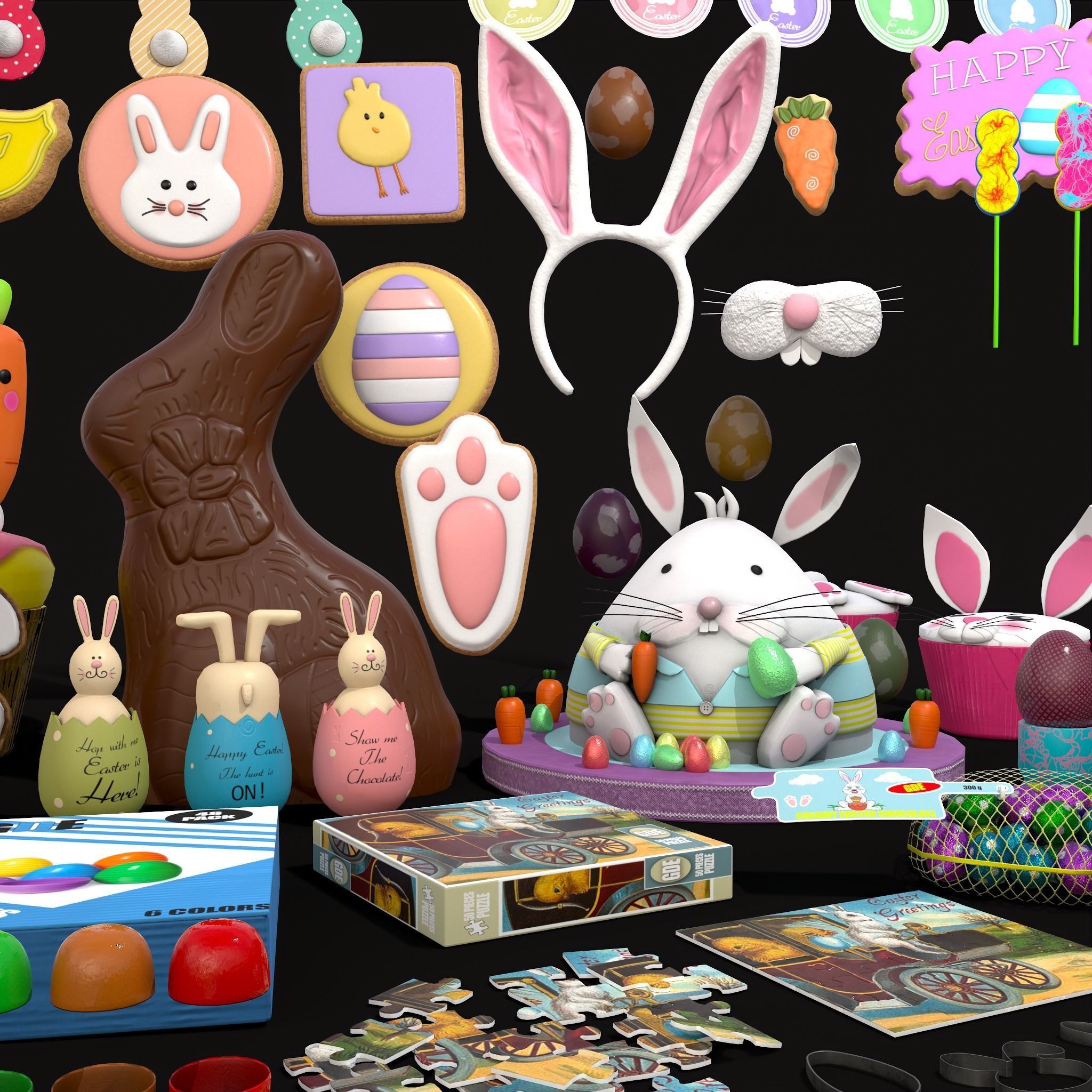 Big Easter Prop Pack 3D Model Collection_58
