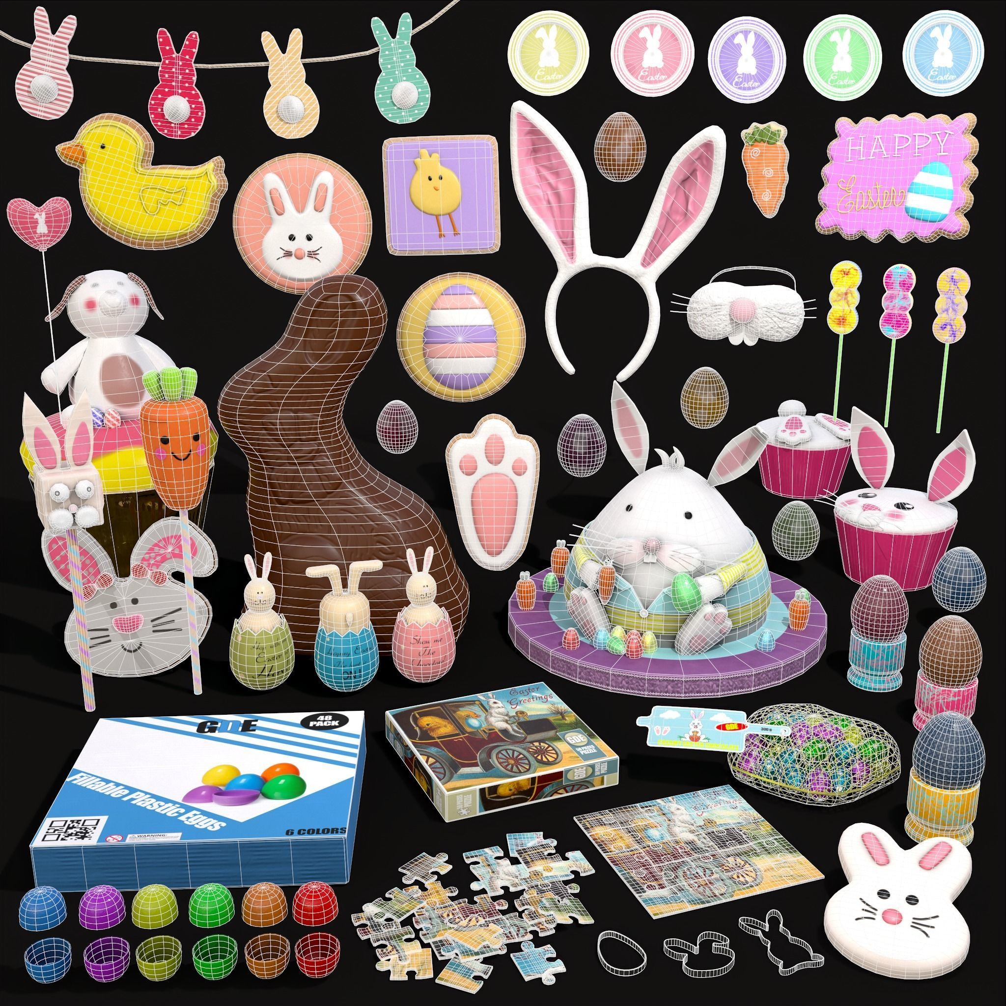 Big Easter Prop Pack 3D Model Collection_32