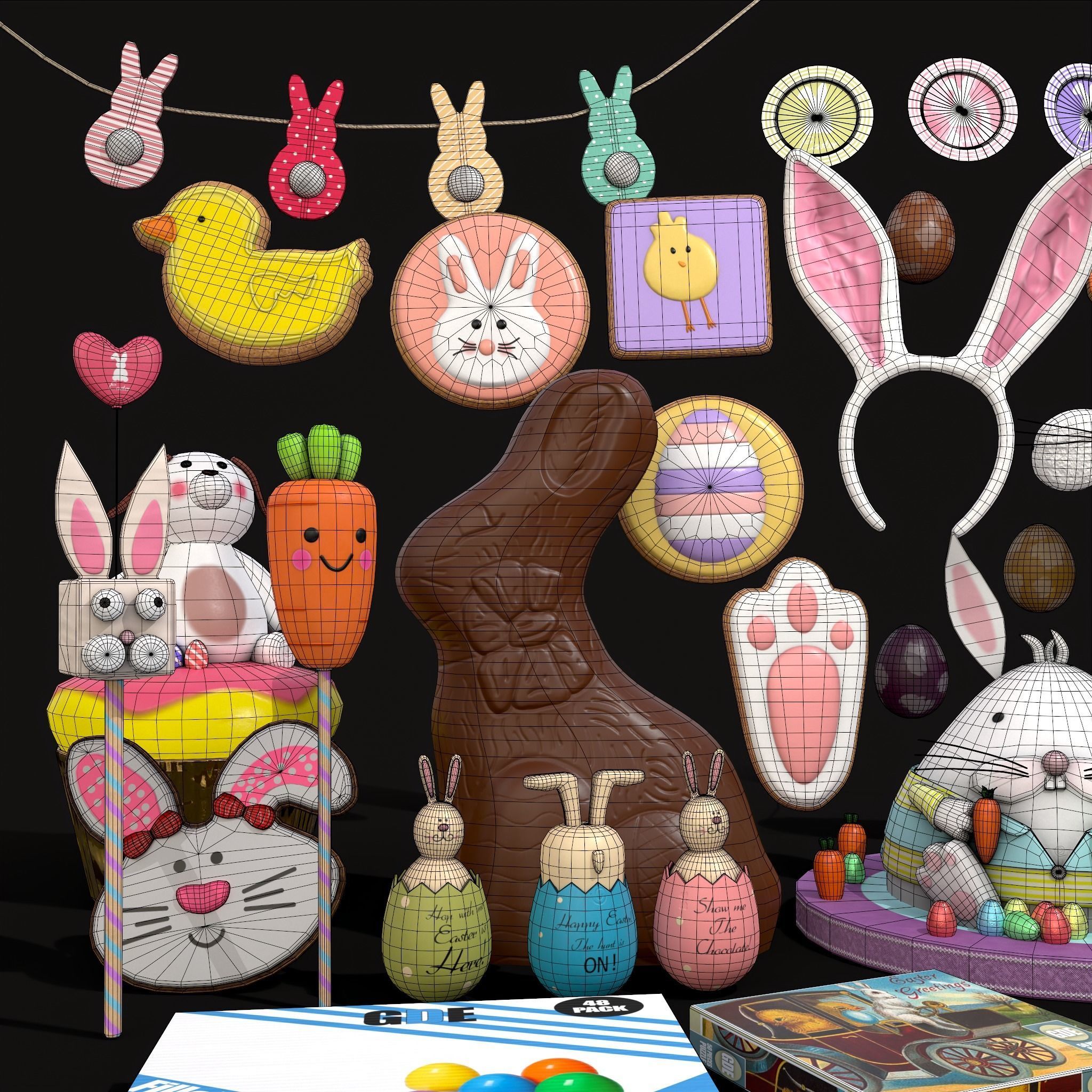 Big Easter Prop Pack 3D Model Collection_30