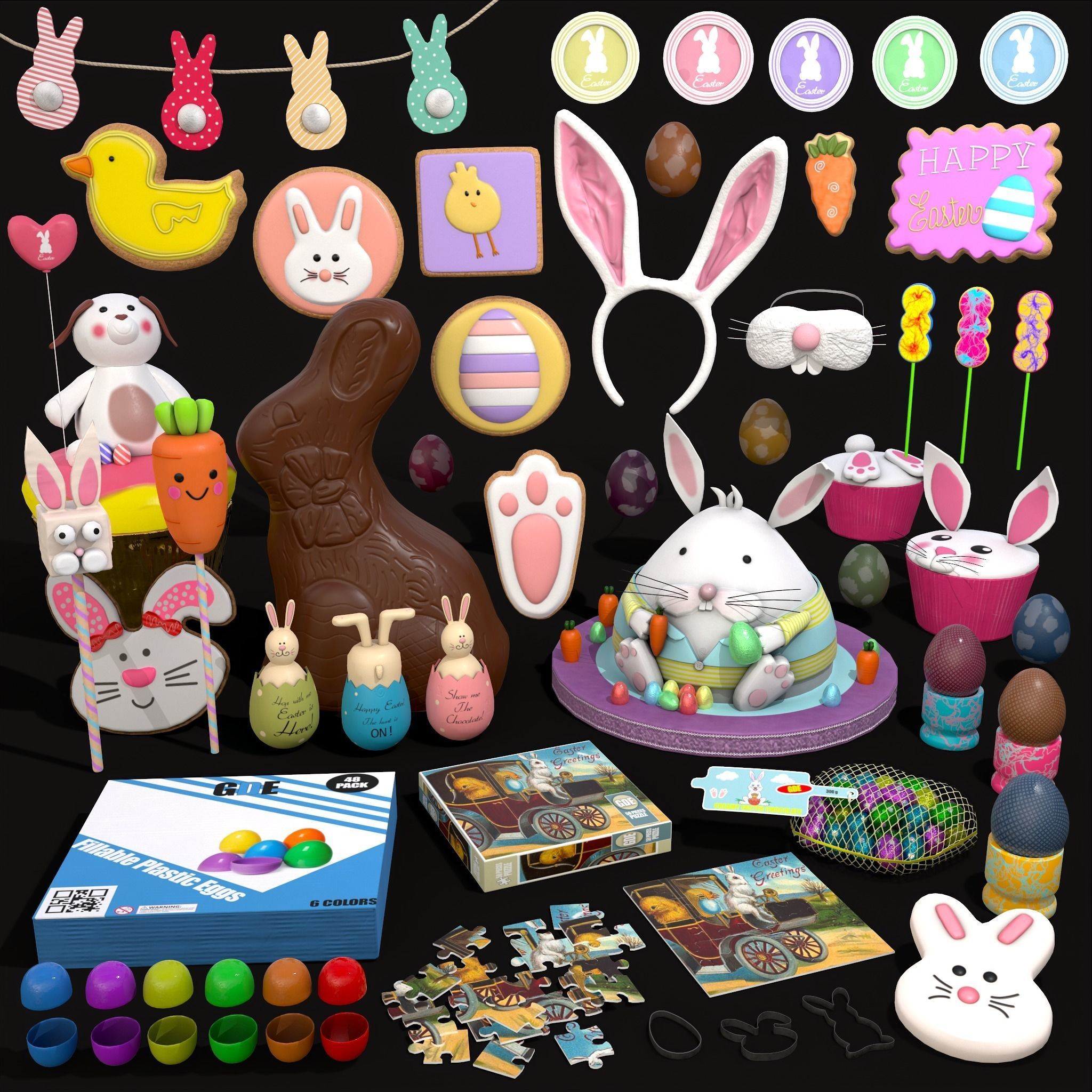 Big Easter Prop Pack 3D Model Collection_31