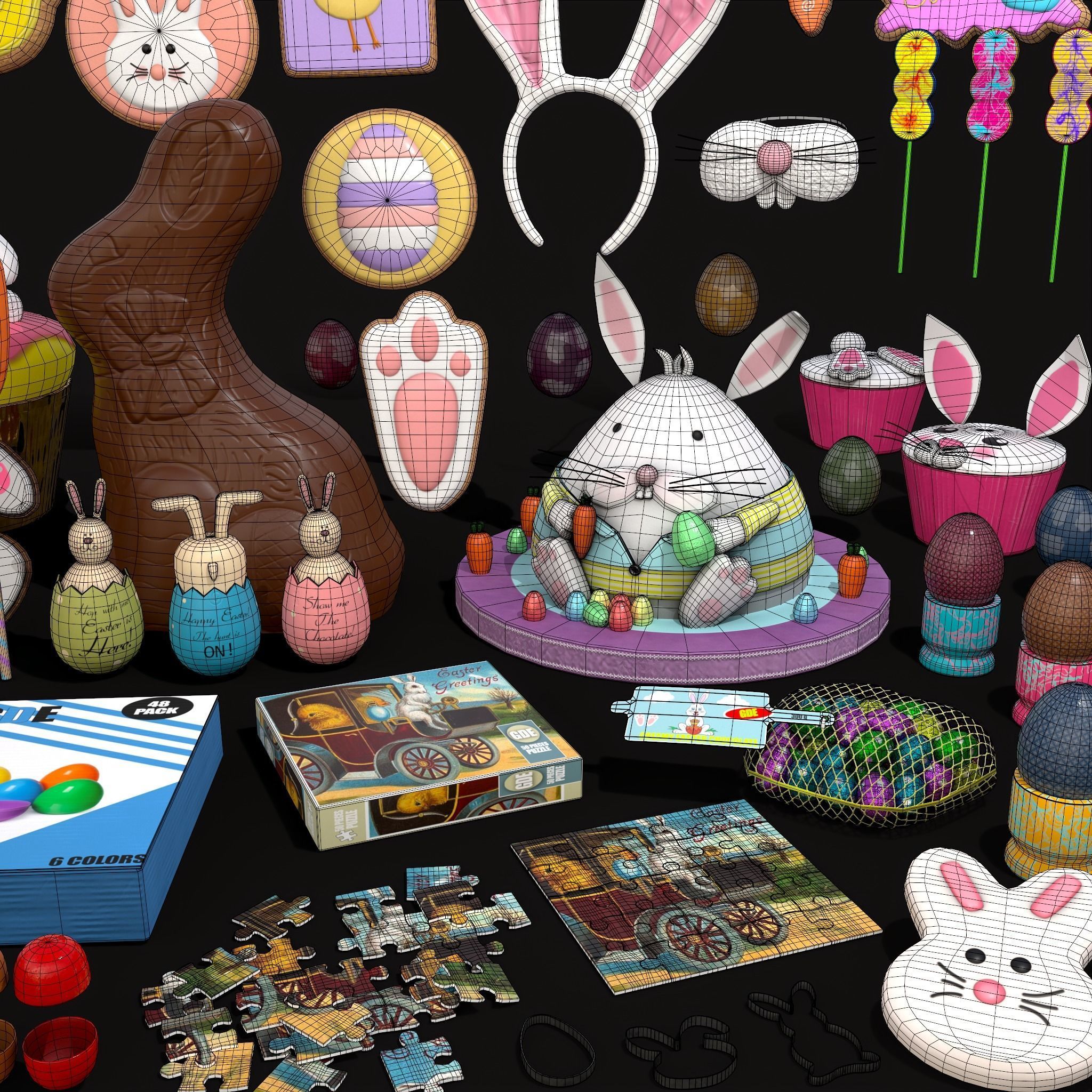 Big Easter Prop Pack 3D Model Collection_24
