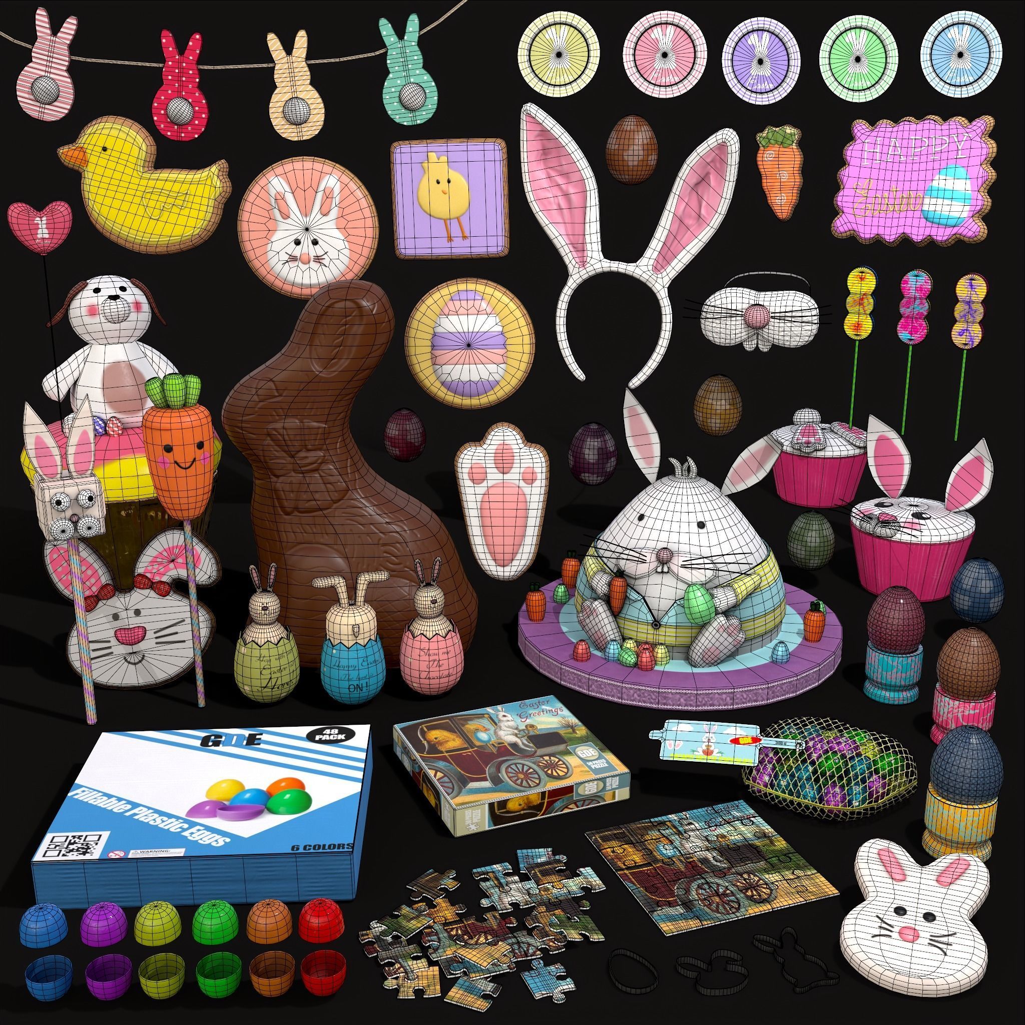 Big Easter Prop Pack 3D Model Collection_22