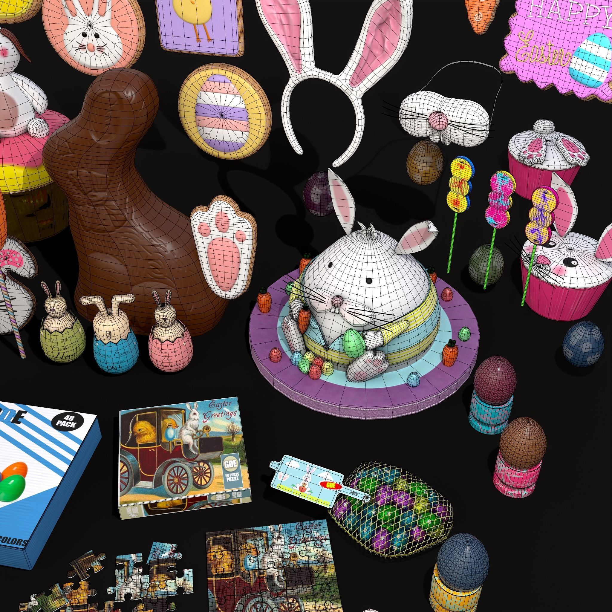 Big Easter Prop Pack 3D Model Collection_28