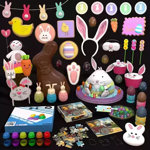 Big Easter Prop Pack  3D Model Collection