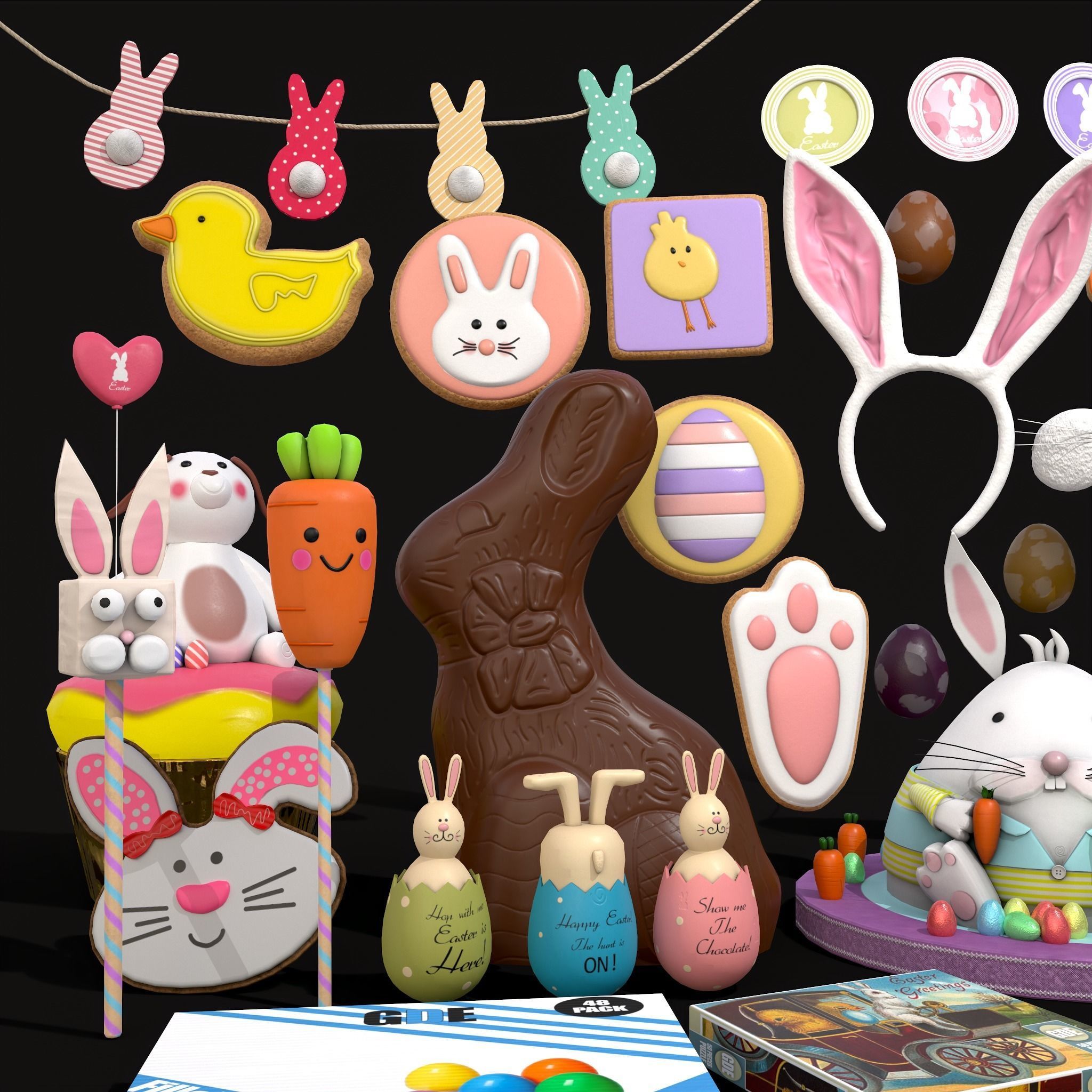 Big Easter Prop Pack 3D Model Collection_29