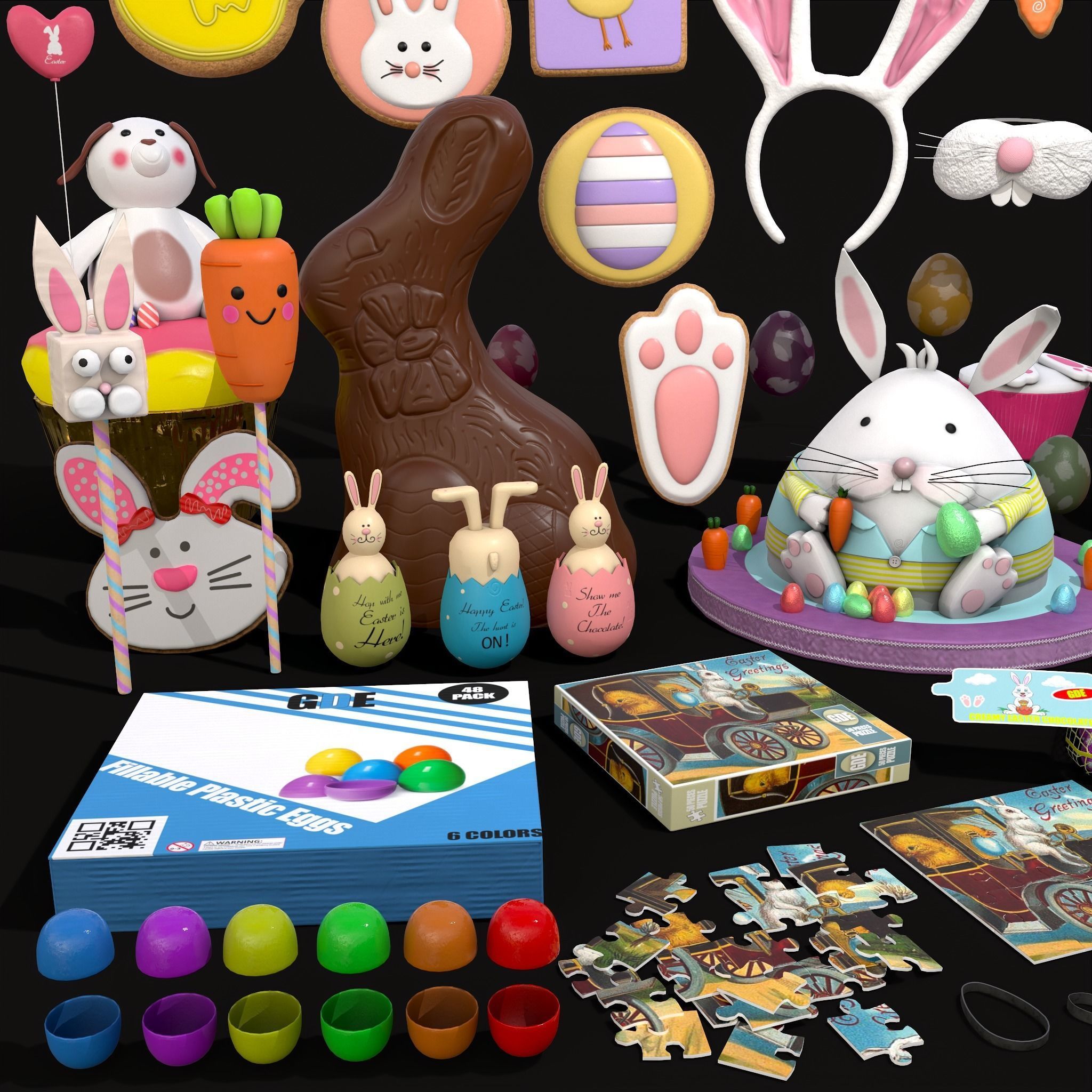 Big Easter Prop Pack 3D Model Collection_25