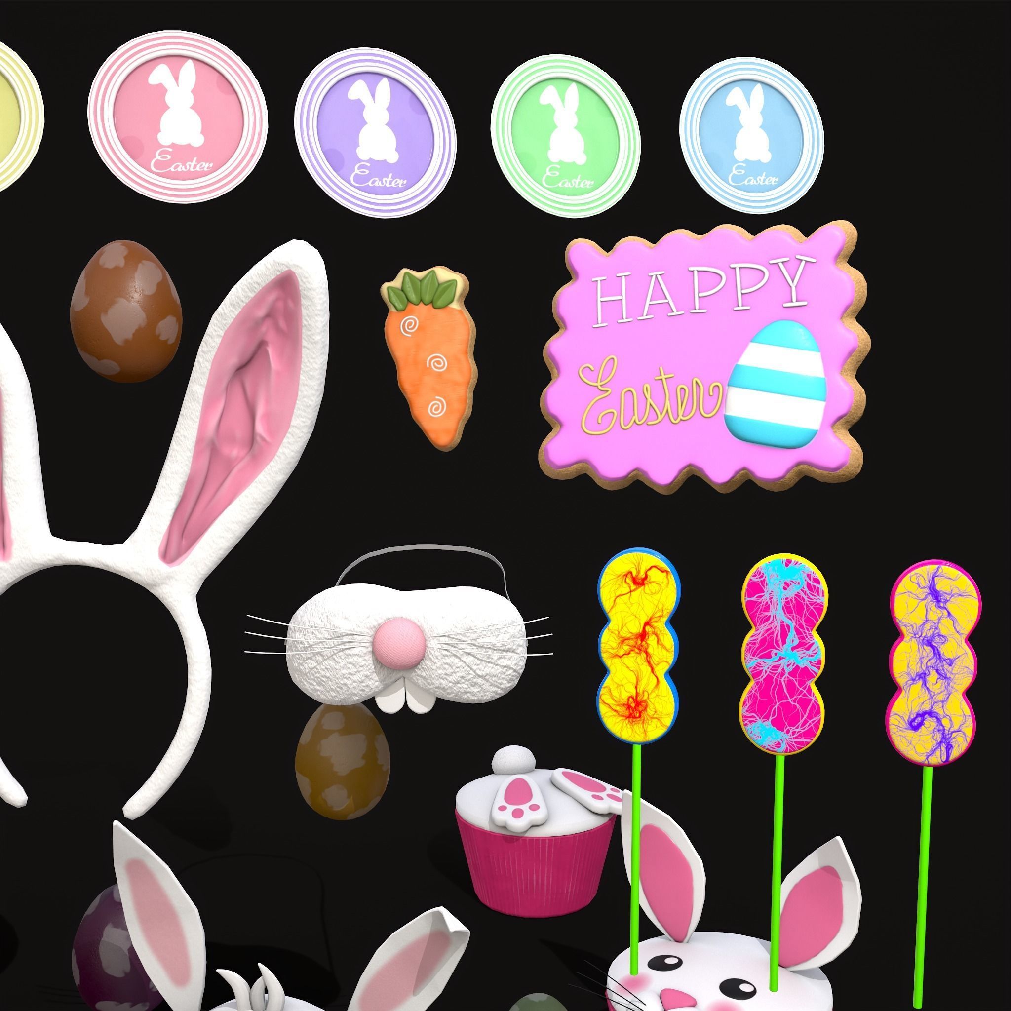Big Easter Prop Pack 3D Model Collection_36
