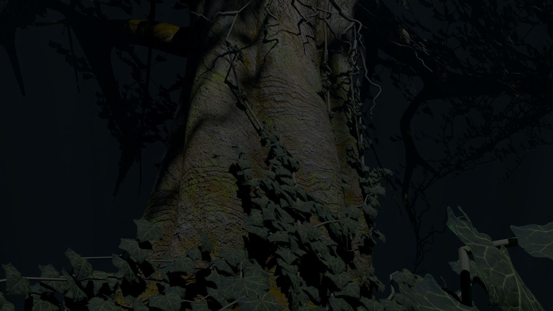 Moonlight Tree Low-poly 3D model_4