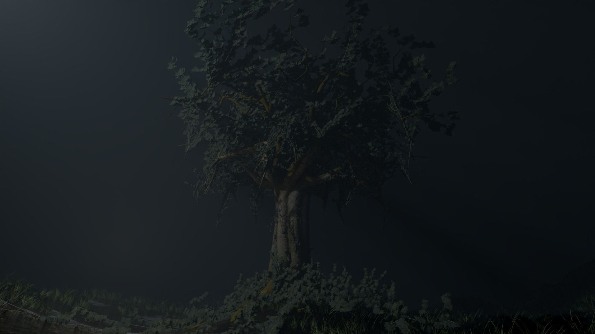 Moonlight Tree Low-poly 3D model_5