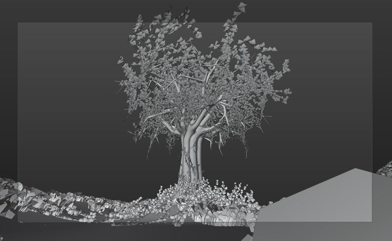 Moonlight Tree Low-poly 3D model_7
