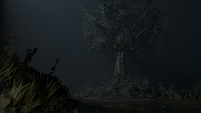 Moonlight Tree Low-poly 3D model