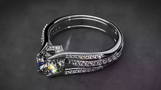 3D Jewelry Rendering Scene Engagement Ring Rhinoceros Dark 3D model