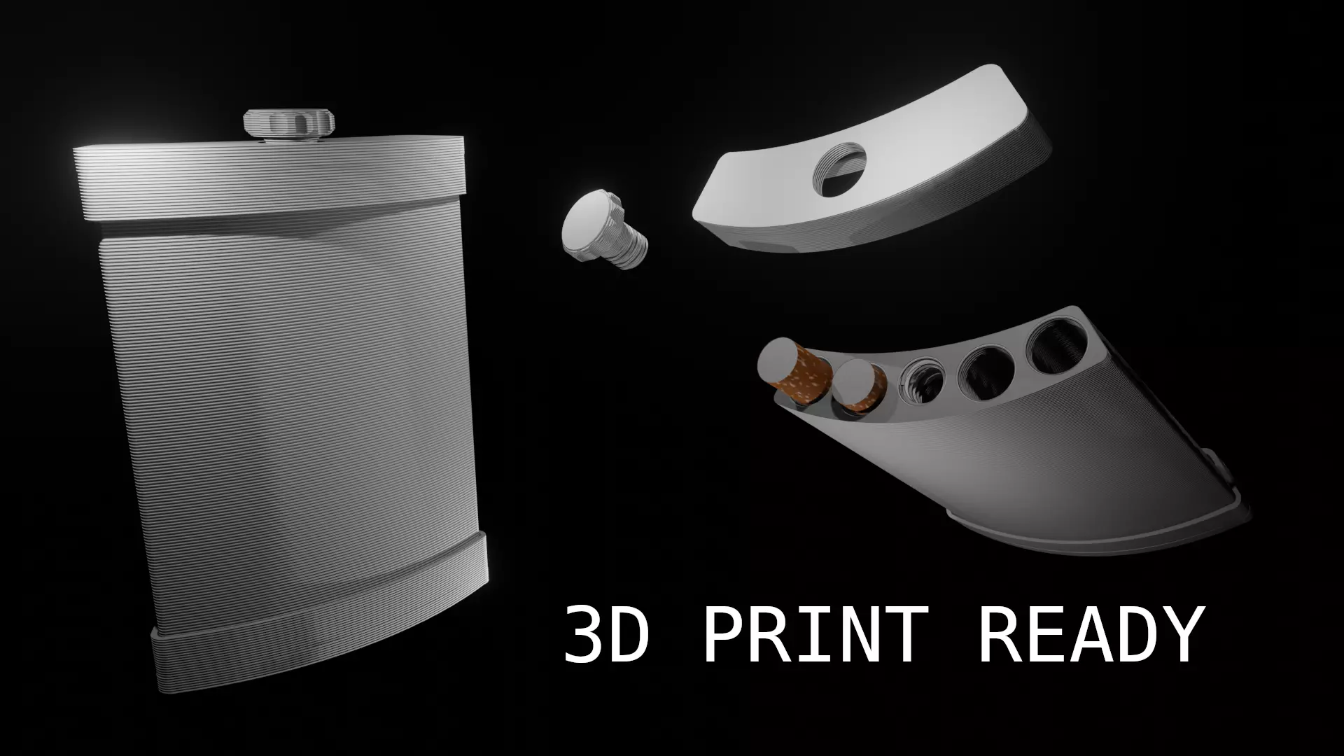 Cigarette Holder Hip Flask 3D Print Ready 3D print model