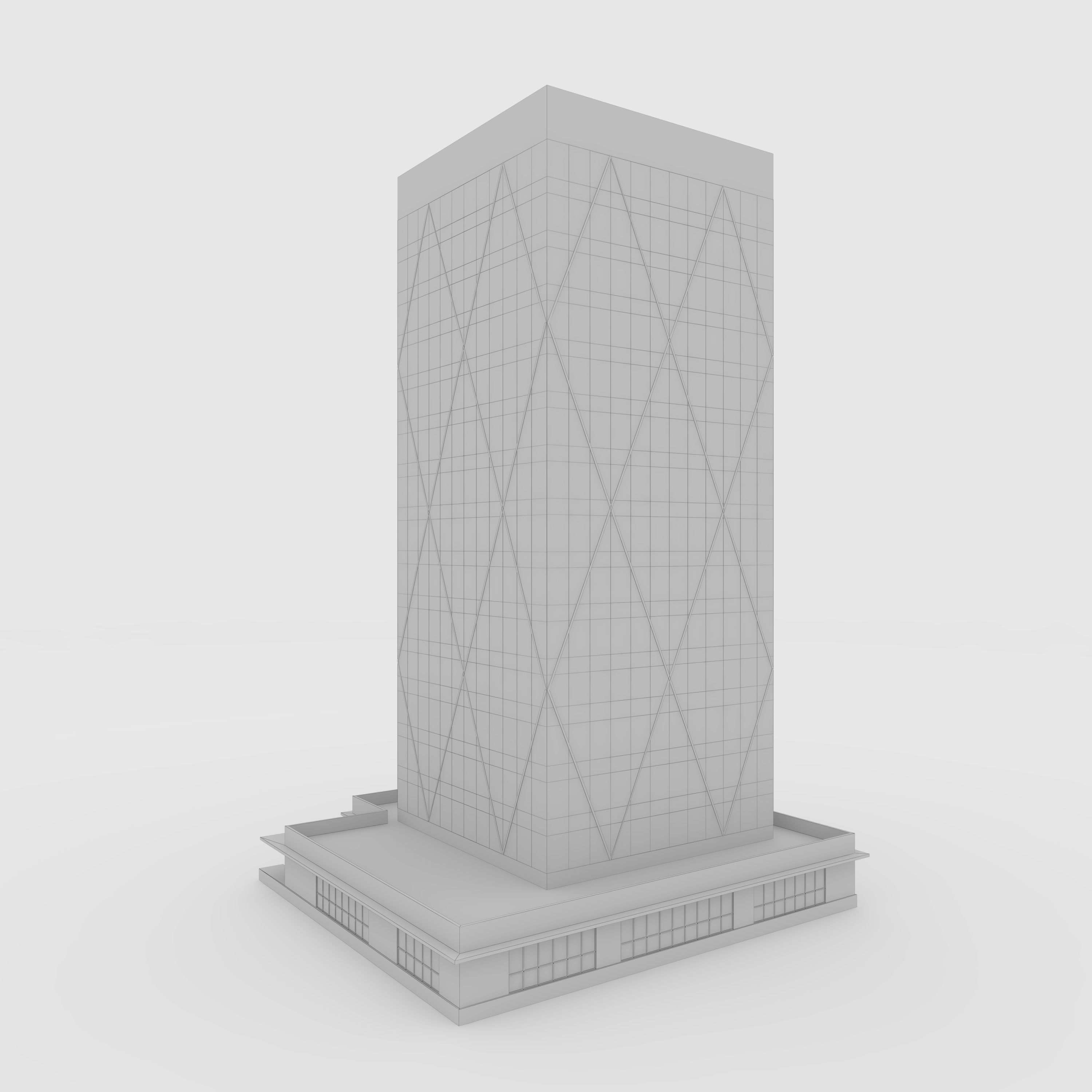 Tower 2 Low-poly 3D model_7