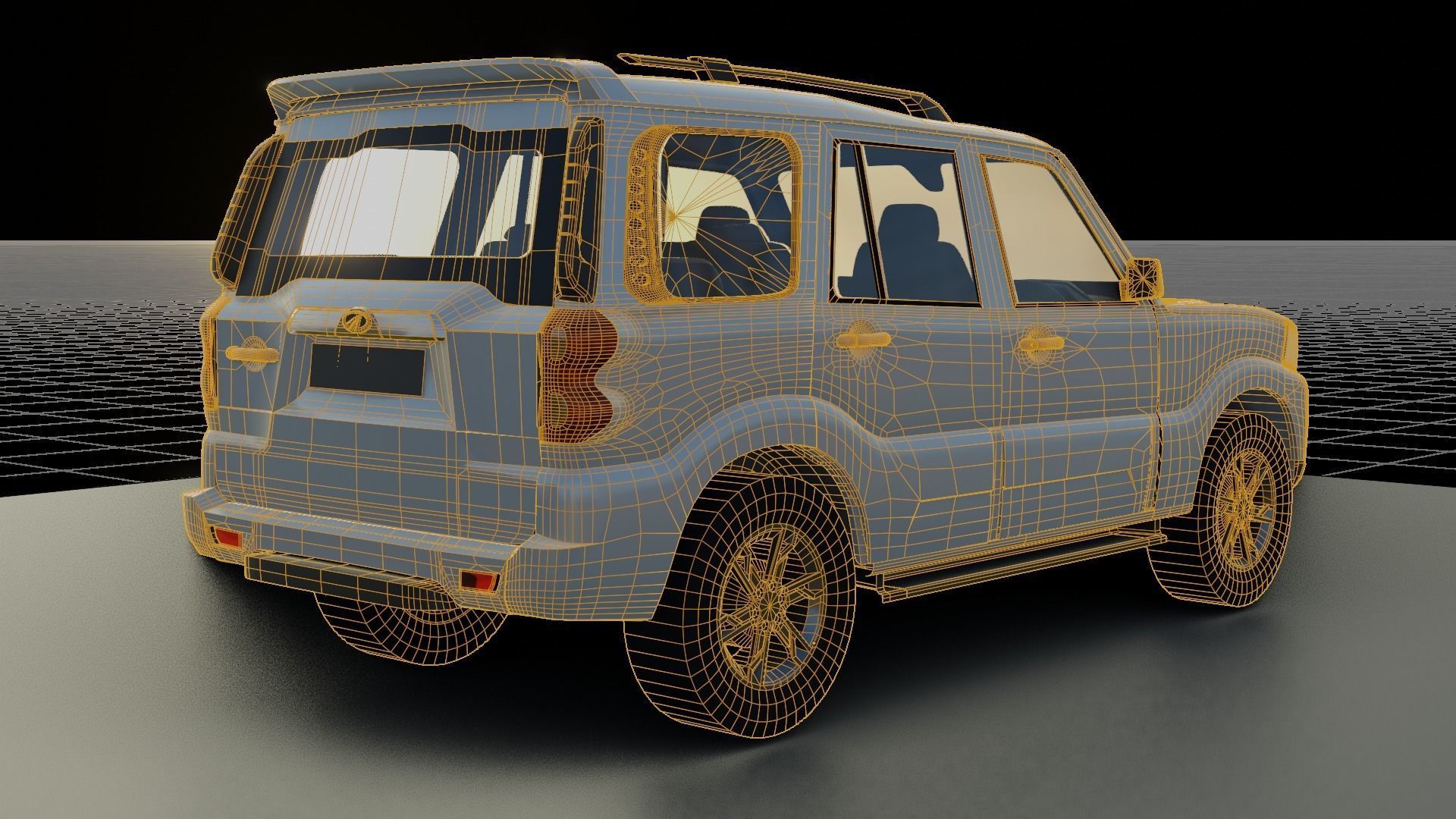 Mahindra Scorpio  Low-poly 3D model_13