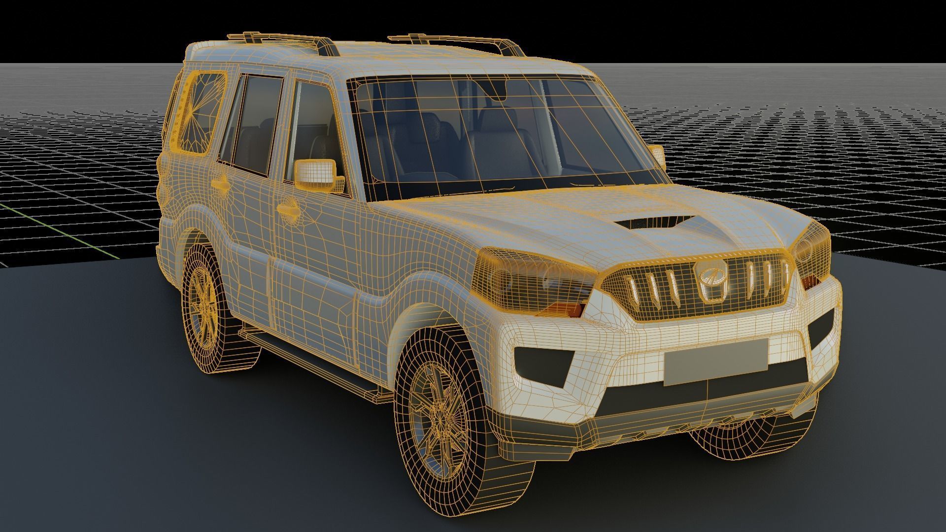 Mahindra Scorpio  Low-poly 3D model_5