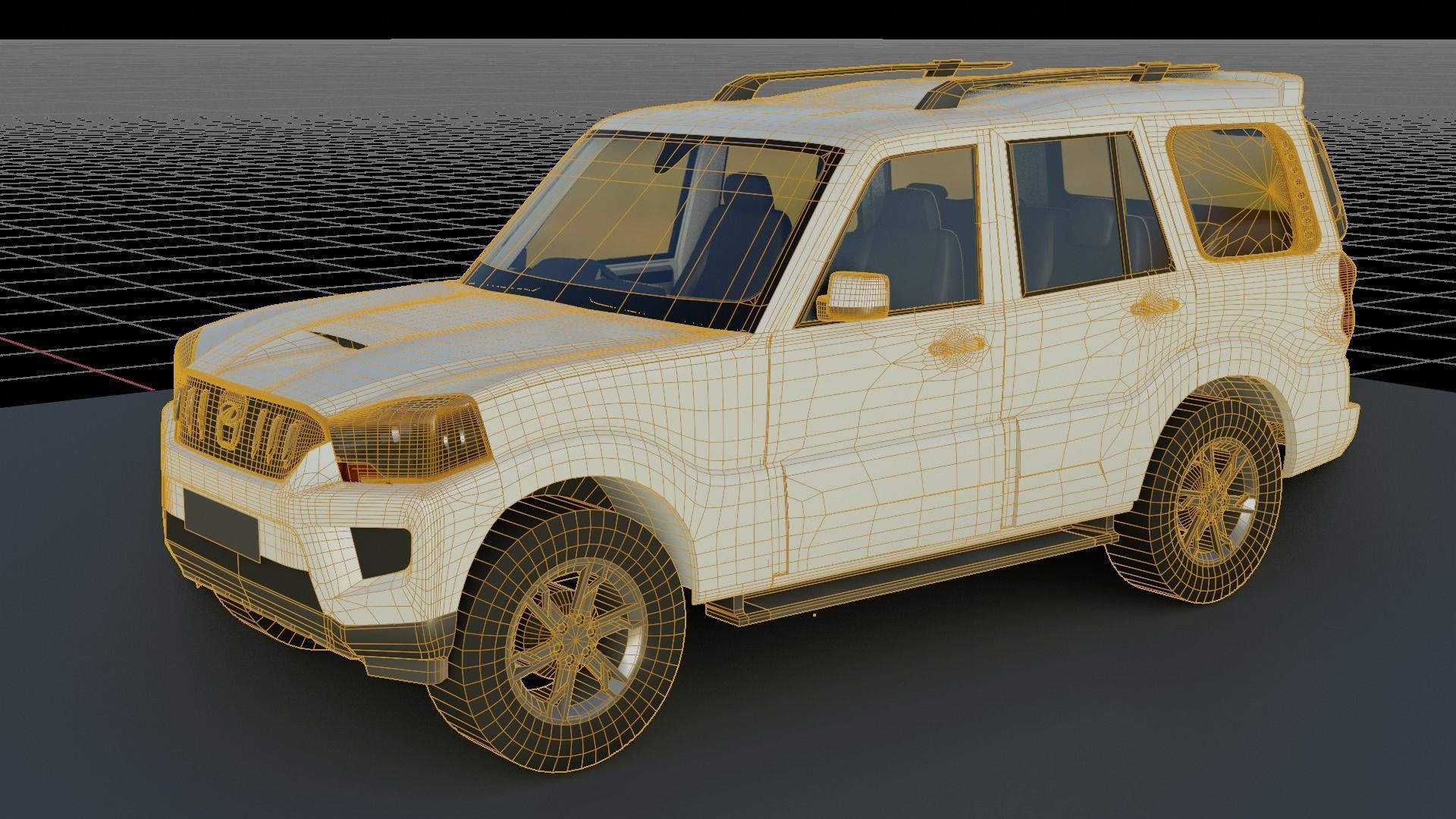 Mahindra Scorpio  Low-poly 3D model_14