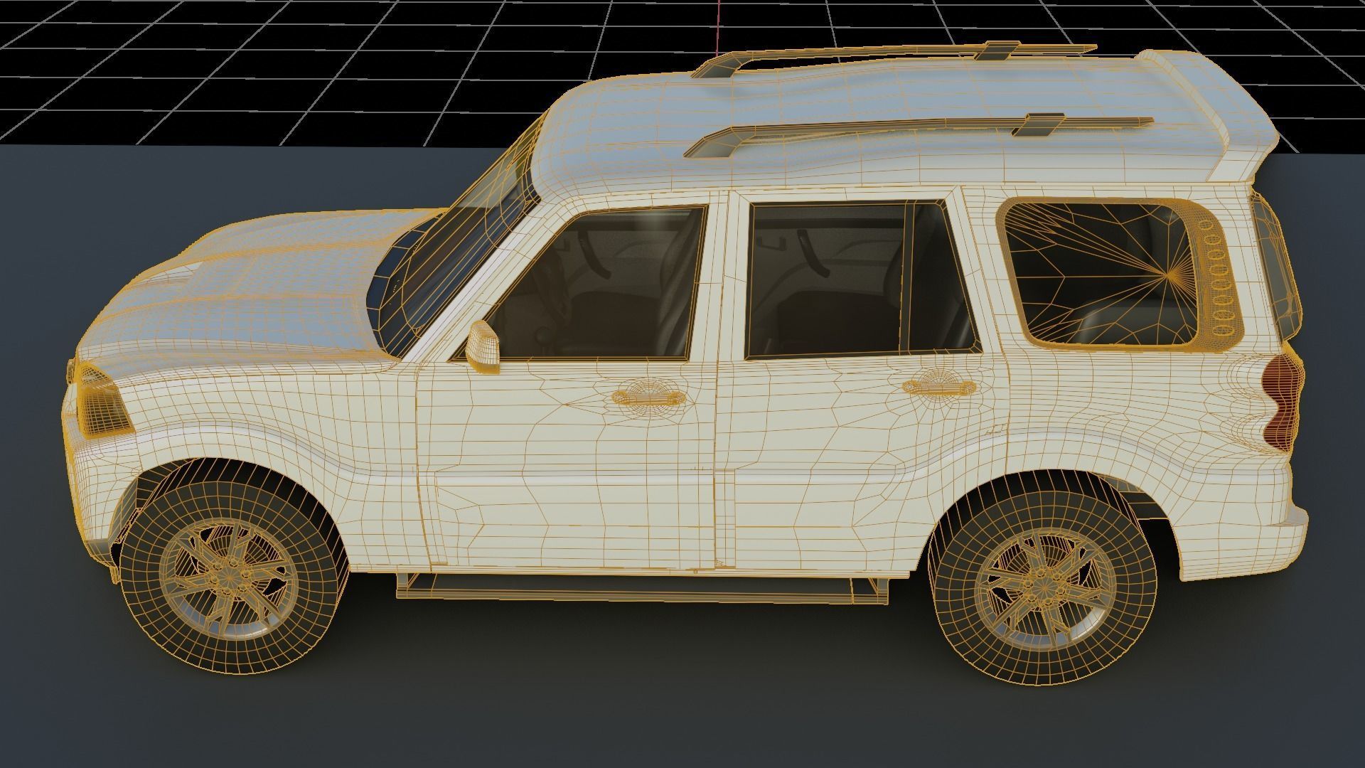 Mahindra Scorpio  Low-poly 3D model_4