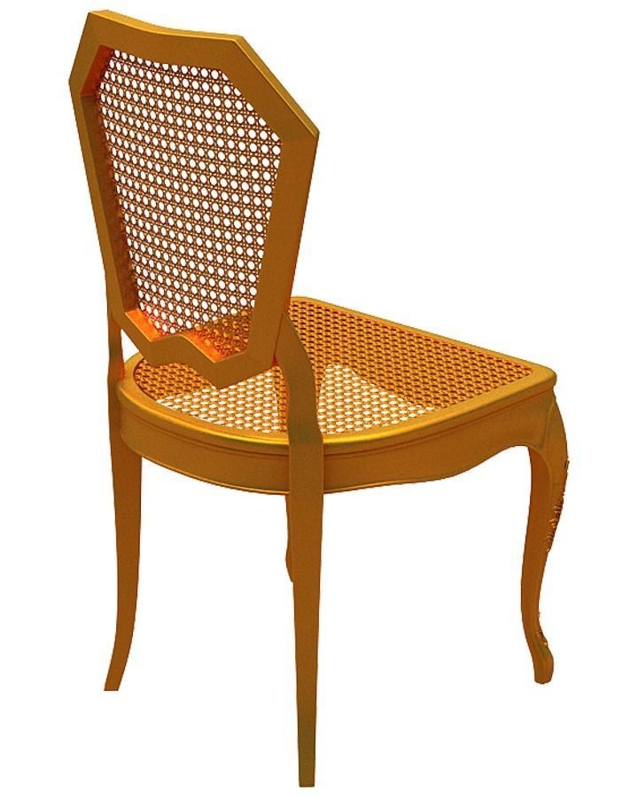 Classical Dining set Low-poly 3D model_16