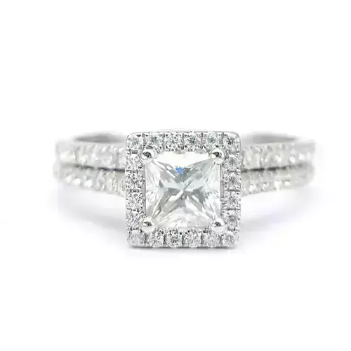 3DM Princess cut ring set for women