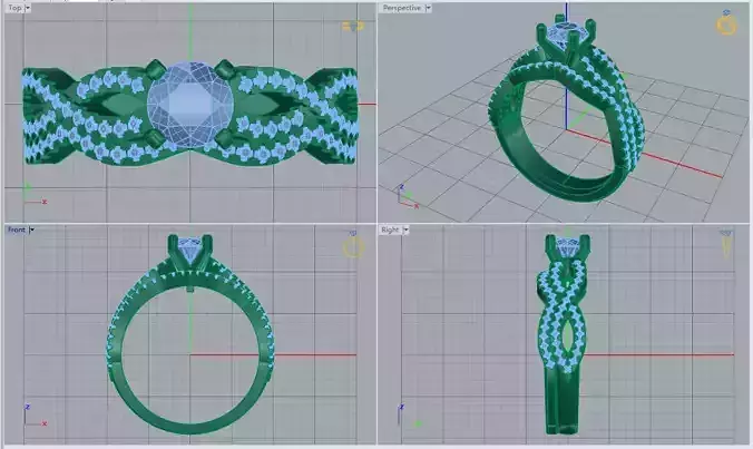 3DM Infinity band bridal set for women