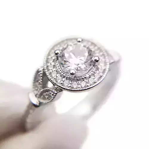 3DM  Halo stone wedding ring set