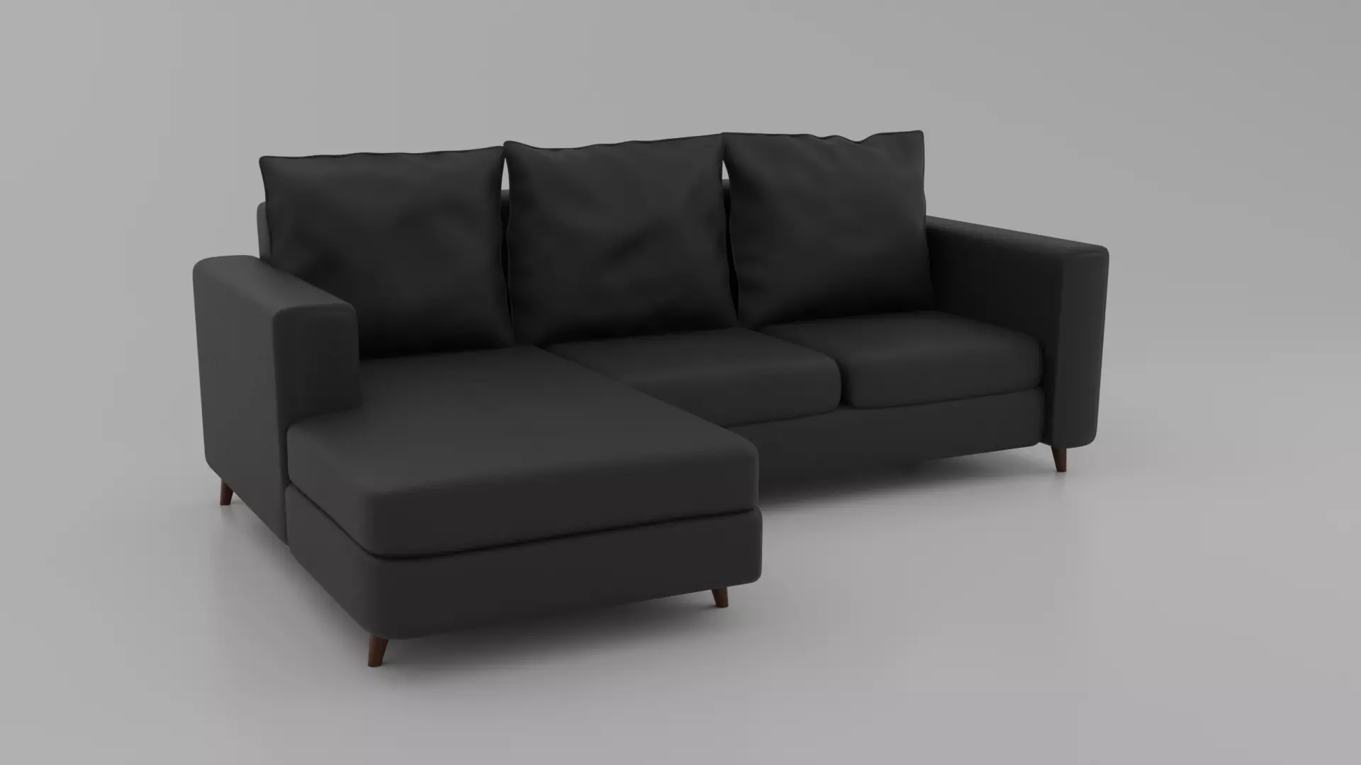 Modern Black Sofa Free 3D model