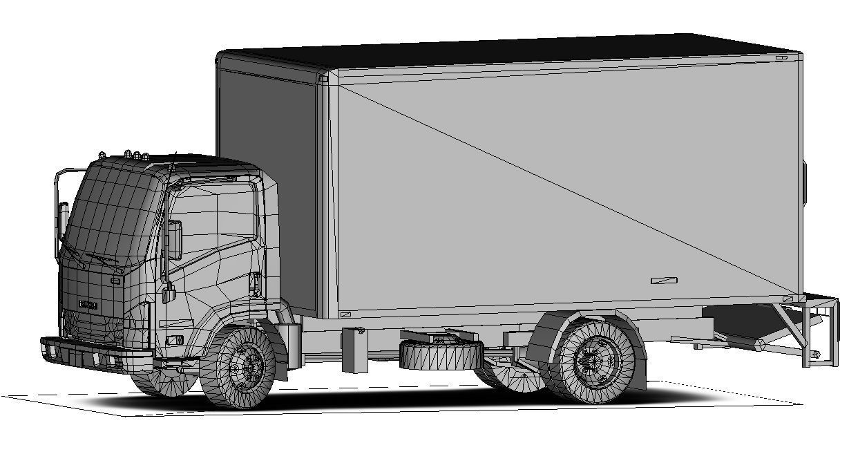 Isuzu NPR 2017 US-Spec Box Truck Gameready Low-poly 3D model_24