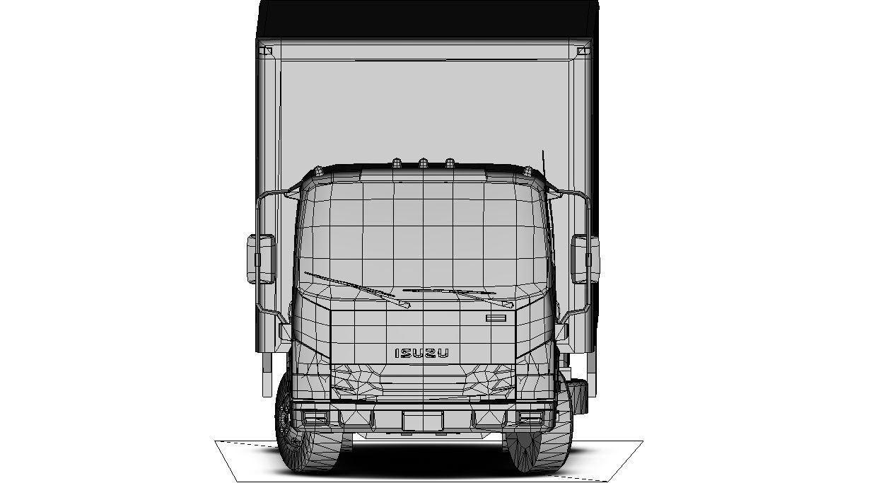 Isuzu NPR 2017 US-Spec Box Truck Gameready Low-poly 3D model_23