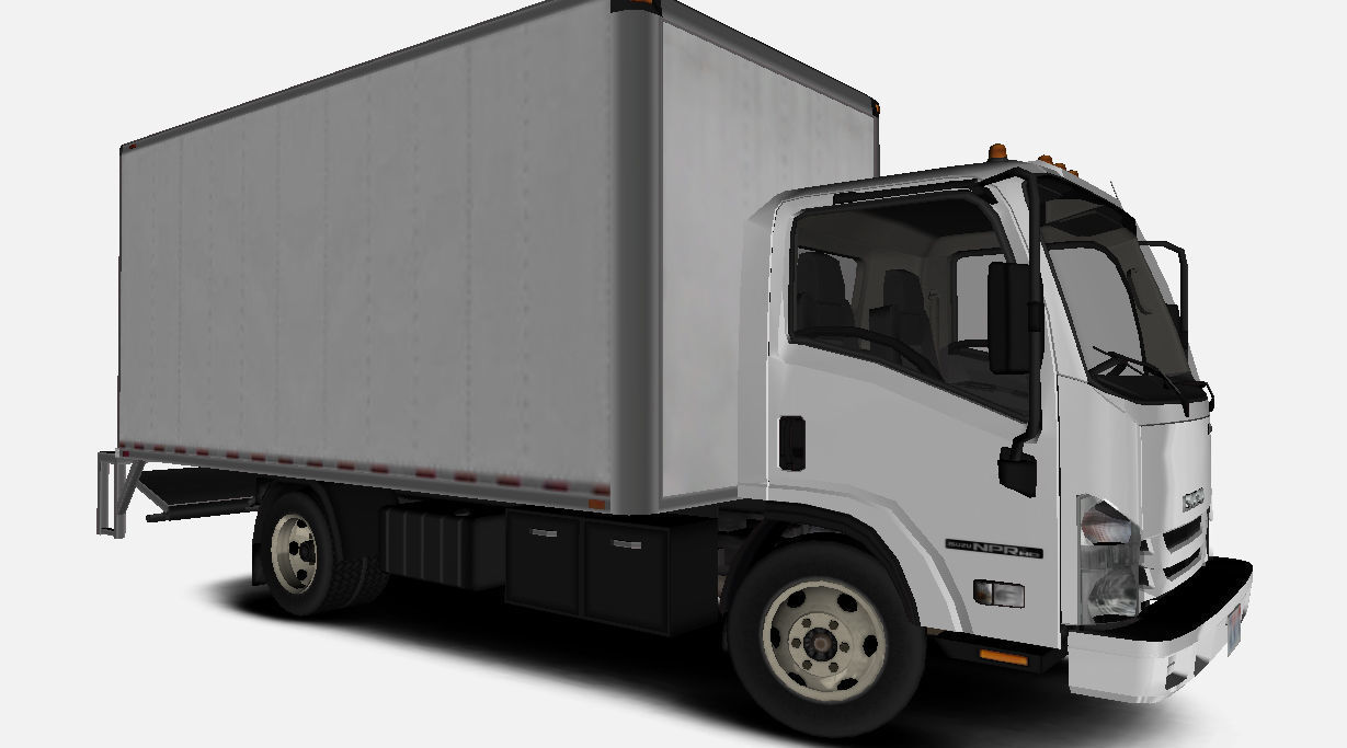 Isuzu NPR 2017 US-Spec Box Truck Gameready Low-poly 3D model_6