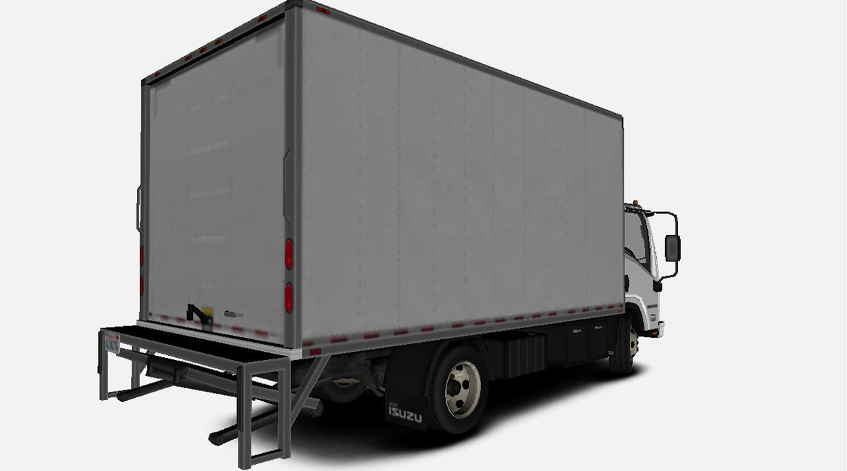 Isuzu NPR 2017 US-Spec Box Truck Gameready Low-poly 3D model_5