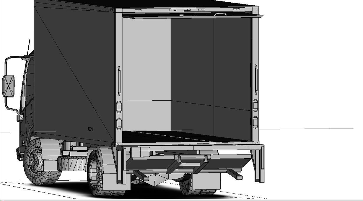 Isuzu NPR 2017 US-Spec Box Truck Gameready Low-poly 3D model_28