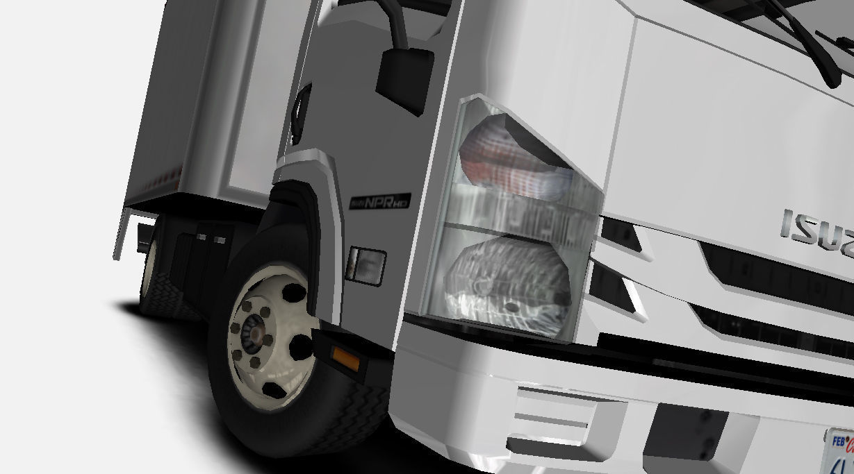 Isuzu NPR 2017 US-Spec Box Truck Gameready Low-poly 3D model_8