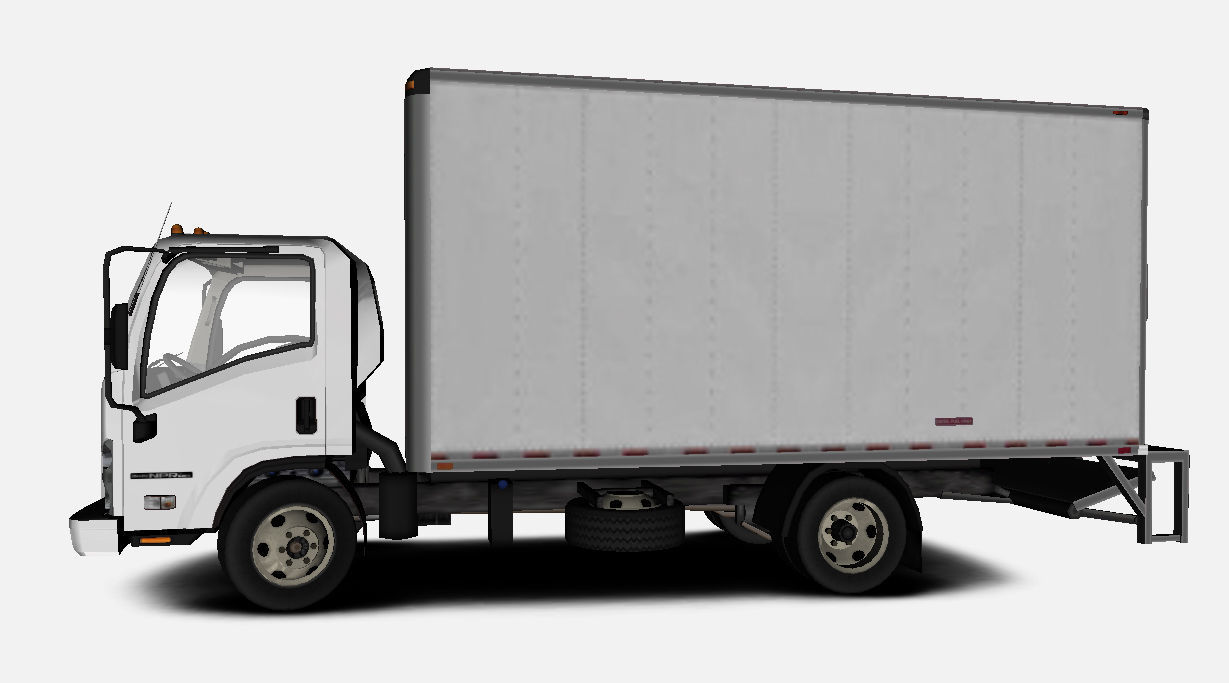 Isuzu NPR 2017 US-Spec Box Truck Gameready Low-poly 3D model_2