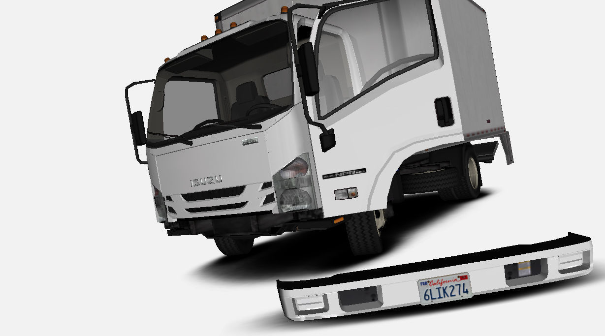 Isuzu NPR 2017 US-Spec Box Truck Gameready Low-poly 3D model_9