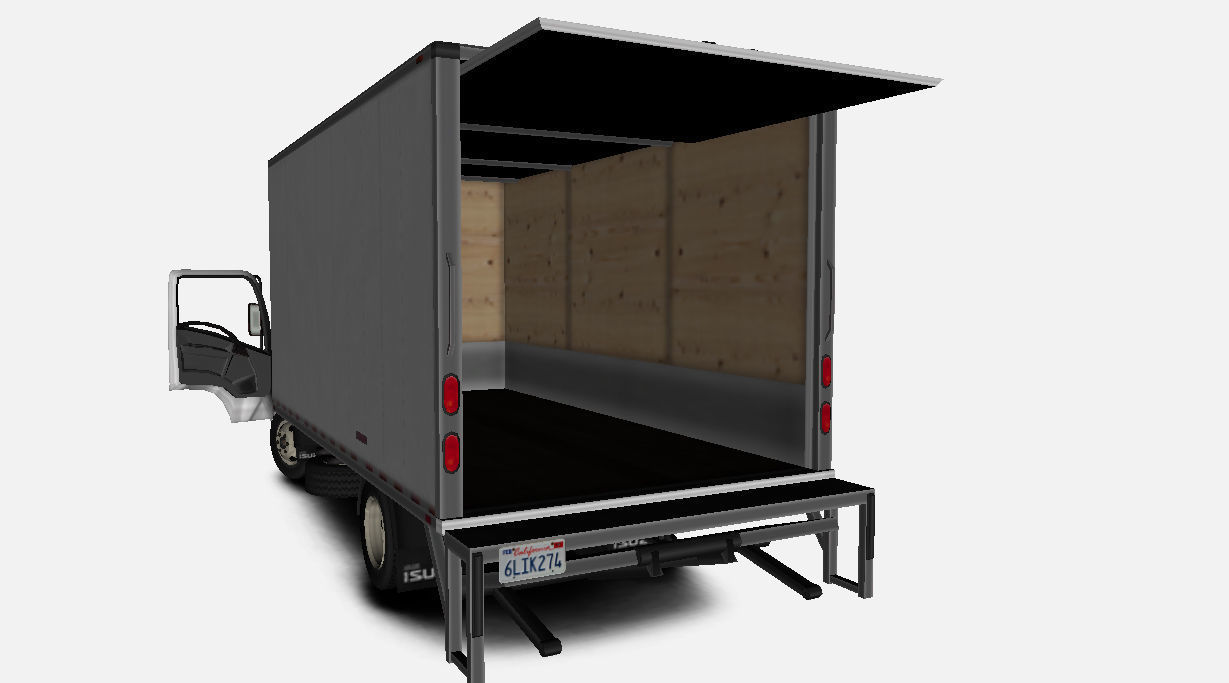 Isuzu NPR 2017 US-Spec Box Truck Gameready Low-poly 3D model_18