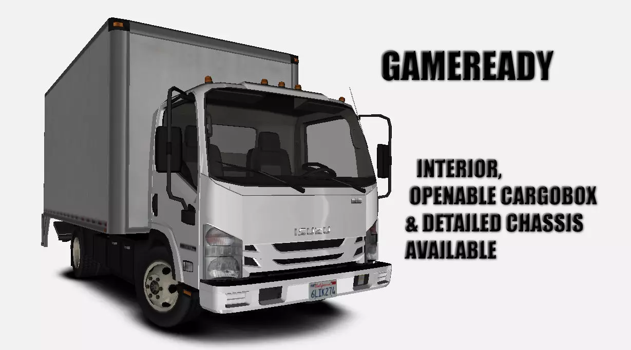 Isuzu NPR 2017 US-Spec Box Truck Gameready Low-poly 3D model_0