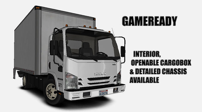 Isuzu NPR 2017 US-Spec Box Truck Gameready Low-poly 3D model