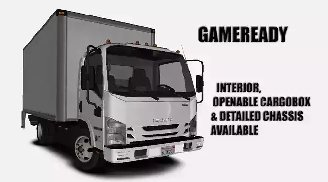 Isuzu NPR 2017 US-Spec Box Truck Gameready Low-poly 3D model
