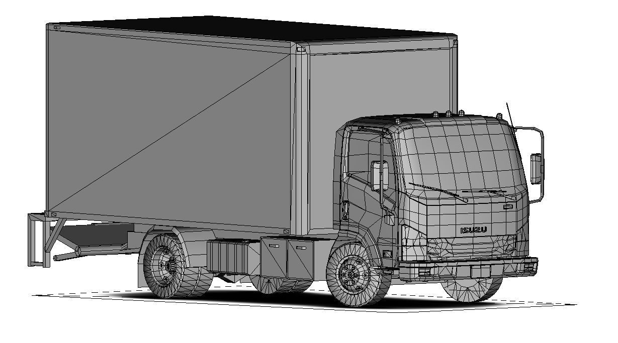 Isuzu NPR 2017 US-Spec Box Truck Gameready Low-poly 3D model_22