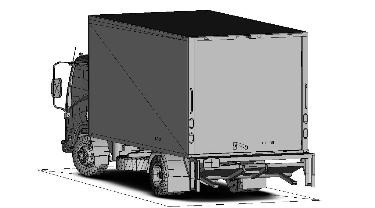 Isuzu NPR 2017 US-Spec Box Truck Gameready Low-poly 3D model_25