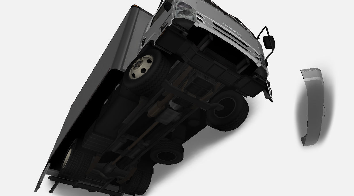 Isuzu NPR 2017 US-Spec Box Truck Gameready Low-poly 3D model_10