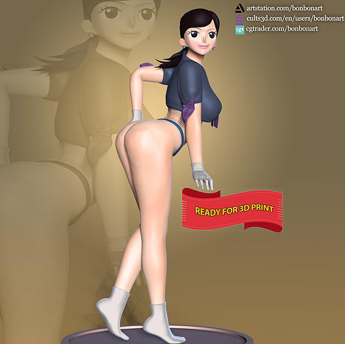 Girl With Swimsult 3D print model