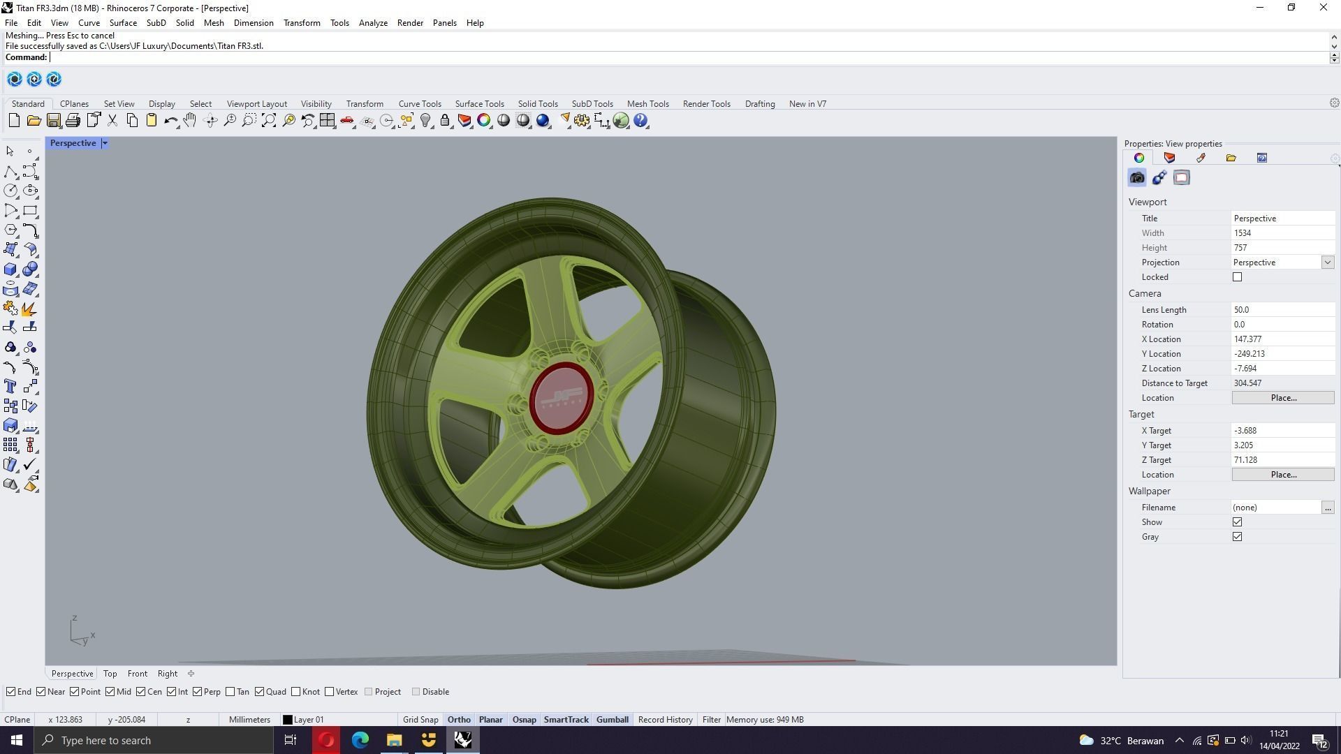Titan FR3 Wheels 3D model_8
