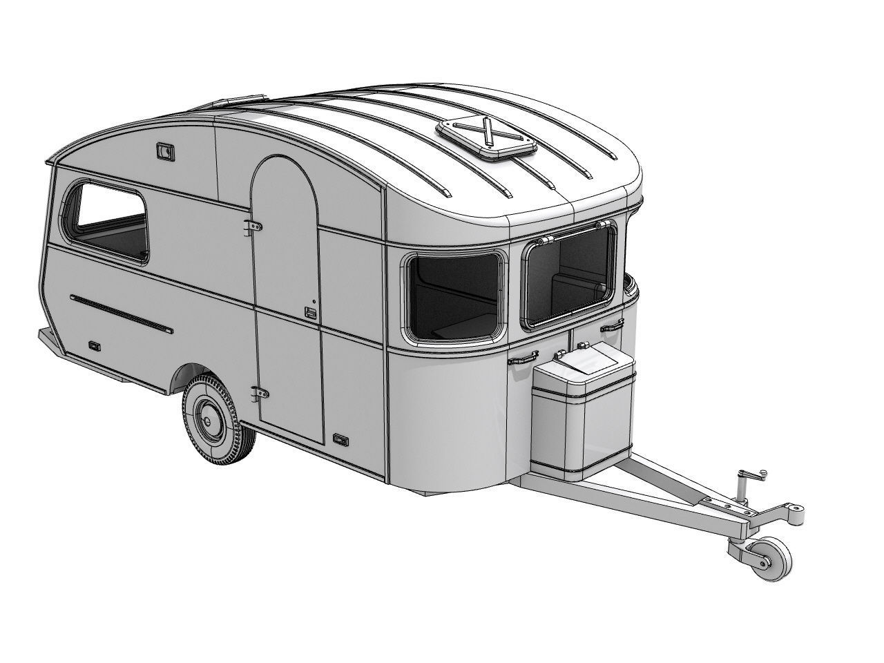 vintage camper trailer for 1 to 10 scale 3D print 3D print model_7
