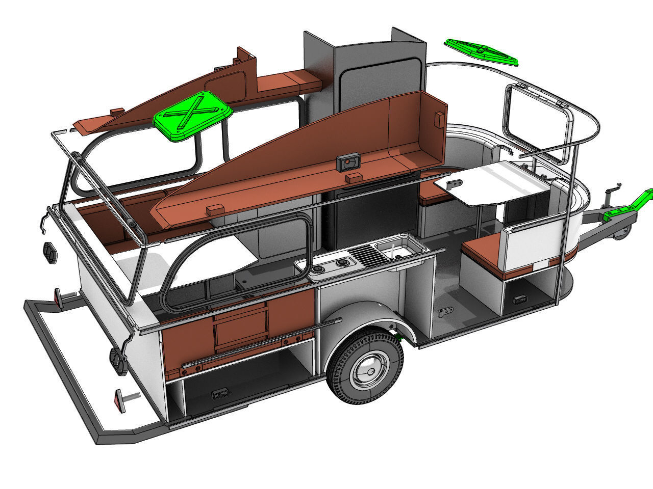 vintage camper trailer for 1 to 10 scale 3D print 3D print model_2