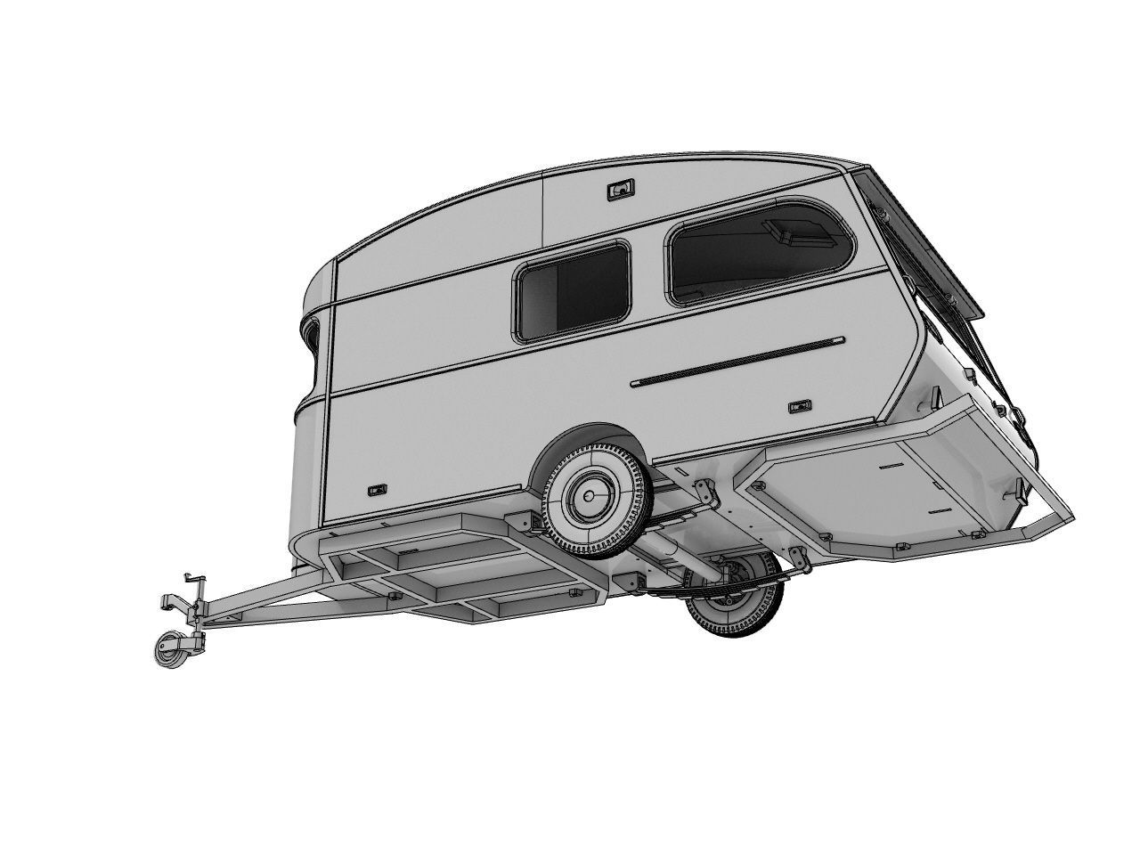vintage camper trailer for 1 to 10 scale 3D print 3D print model_6