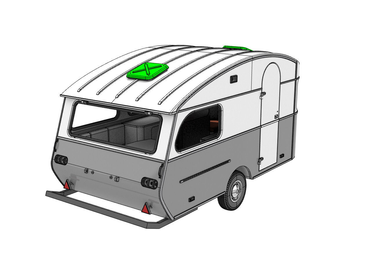 vintage camper trailer for 1 to 10 scale 3D print 3D print model_8